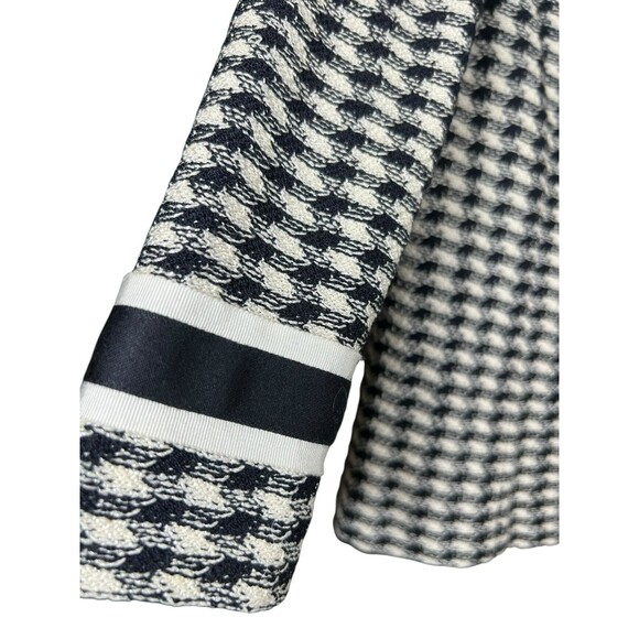 St. John Collection Houndstooth Knit Jacket Old Money Tweed Blazer Black White 2 - Picture 5 of 12